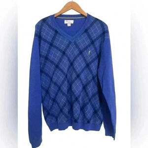 Payne Stewart Men's Golf Sweater Pullover Check Plaid Pattern Size Medium
